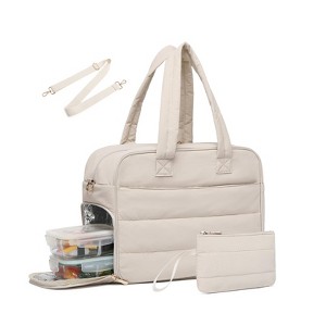 17.3 Inch Laptop Lunch Tote for Women – Insulated Compartment, Built-In Coin Wallet, 3-In-1 Work Purse & Travel Duffle Bag - 1 of 4