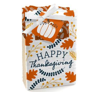 Big Dot of Happiness Happy Thanksgiving - Fall Harvest Party Favor Boxes - Set of 12