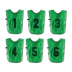 Unique Bargains Team Sports Reversible Numbered Soccer Training Vest 6 Pcs - 1 of 4