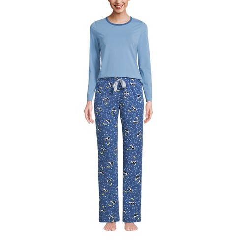 Lands' End Women's Plus Size Print Flannel Pajama Pants - 2x - Evening Blue  Starry Night Cow : Target