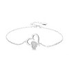 14k Rose Gold and Sterling Silver Heart Anklet with Crystals - 2 of 4