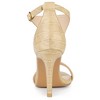 Allegra K Women's T Strap Open Toe Faux Animal Pattern Stiletto High Heel Sandals - 4 of 4