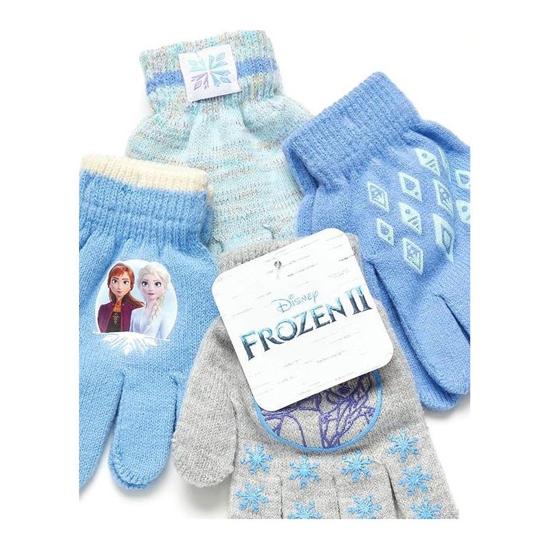 Frozen Elsa and Anna Winter Set: Little Girls 4 Pair Mittens or Gloves ,Age 2-7, 4 of 6