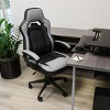 Elama High Back Adjustable Faux Leather Office Chair in Gray and Black - 2 of 4