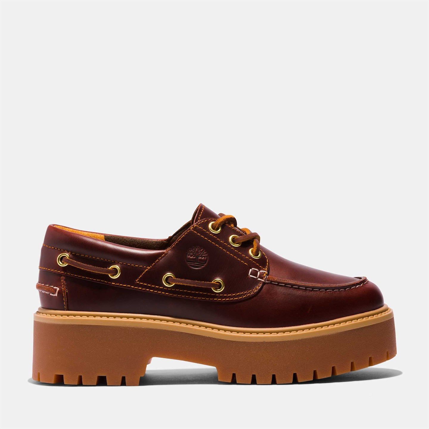Женские туфли Timberland Stone Street Platform Boat Shoe, Root Beer — фото 1