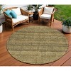 Brown Beige And Chocolate Striped Washable Indoor Outdoor Area Rug - 2 of 4