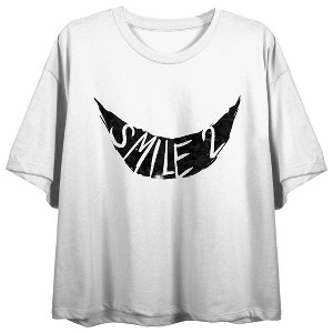 Smile Logo, Death of Me, Skye Riley Signature on White Short Sleeve Adult Crop T-Shirt - 1 of 4