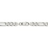 Black Bow Jewelry Men's 7.25 Sterling Silver Pave Flat Figaro Chain Necklace - 3 of 4