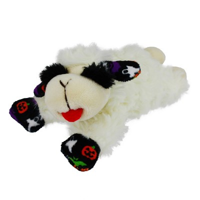 Multipet Lamb Chop with Printed Halloween Paws and Ears Dog Toy - White - 6"