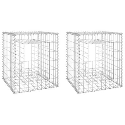 vidaXL Gabion Basket Posts 2 pcs 19.7"x19.7"x23.6" Iron
