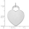 Black Bow Jewelry 14k White Gold Engravable Heart Disc Charm or Pendant, 22mm - 4 of 4