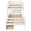 PAGED Full Size Loft Bed Simple Modern Metal Bed Frame with Desk, 3 Linen Drawers, LED and Guardrail for Bedroom - 4 of 4