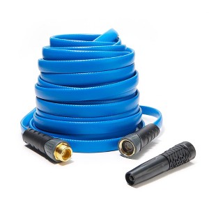 BERNINI 50' No-Kink Compact Rubber Garden Hose Sky Blue - 1 of 4