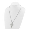 Chisel Stainless Steel Polished and Textured Cross Pendant on a 24" Box Chain Necklace - 4 of 4