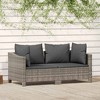 vidaXL Modern Patio Lounge Set, 2 Piece, Durable Poly Rattan Material, Comfort Seat with Cushions, Lightweight and Easy to Assemble - Gray - 2 of 4