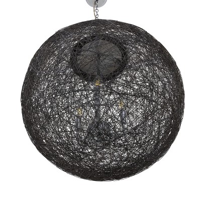 Chrome Orb 3-Light Chandelier with Mesh Design