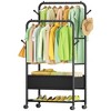 MOEPISY Portable Clothing Rack with Wheels Rolling Clothes Racks - 3 of 4
