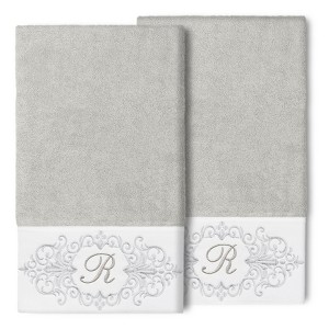 Linum Home Textiles 100% Turkish Cotton MONICA 2PC Embellished Bath Towel Set - 1 of 1