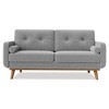 65" Mid Century Modern Loveseat Sofa for Small Spaces, 2 Seater Linen Upholstered Couch , for Living Room, Bedroom, Office, Apartment - 2 of 4