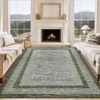 Washable Area Rugs Modern Bordered Low Pile Rugs for Living Room Contemporary Geometric Foldable Stain Resistant Carpet Neutral Rugs for Bedroom - 2 of 4