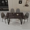 NicBex 59" Dining Table Set for 4 Modern Rectangular Black Wood Dining Table with 4 Suede Chairs - 4 of 4