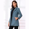 INSPIRE CHIC Women's Winter Stand Collar Single Breasted Mid-thigh Long Overcoat - 3 of 4