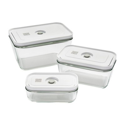 Clear Glass Vacuum Seal Food Storage Container Set
