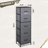 5-Drawer Tall Fabric Dresser with Wood Top, Storage Organizer Chest for Bedroom, Closet, Hallway, Sturdy Steel Frame - 4 of 4