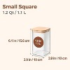 Set of 6 Glass Storage Containers with Lids 1.2 QT, Square Canister for Cookie Flour Oat Pasta Tea Coffee - 2 of 4