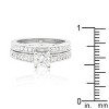 Slickblue Women’s Filigree Design Bridal Ring Set – Princess Cut with Round Accents, Rhodium-Plated, Sizes 5-10 - 3 of 4