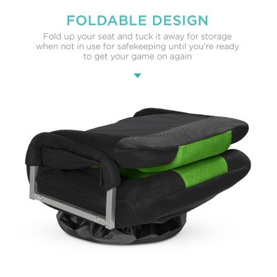Black and Green Adjustable Swivel Gaming Floor Chair