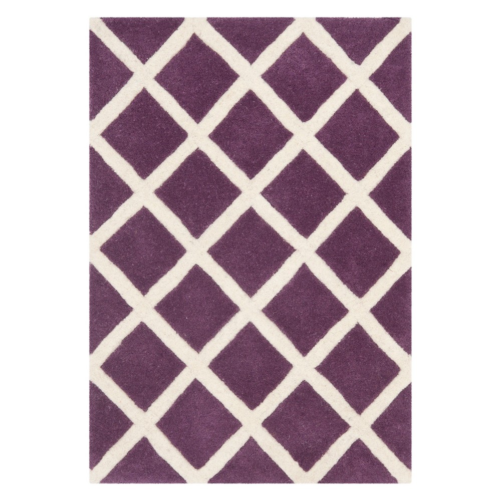 Christy Geometric Tufted Area Rug Purple/Ivory