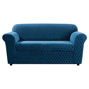 Stretch Marrakesh Loveseat Slipcover Blue Nile 2 Pc - Sure Fit