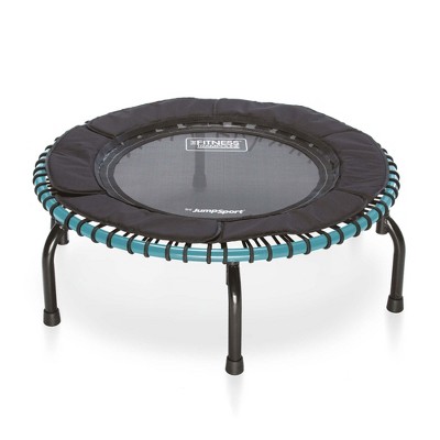 JumpSport 250 Lightweight Round Fitness Trampoline with a 35.5 Inch Jumping Surface, 30 Durable EnduroLast Elastic Cords, & 12.5 Inch High Frame, Teal