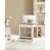 SONGMICS 5-Tier Jewelry Box with Glass Window Jewelry Storage Organizer with 3 Side Drawers & Big Mirror - 3 of 4