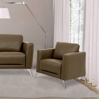 35" Malaga Chair Taupe Leather - Acme Furniture