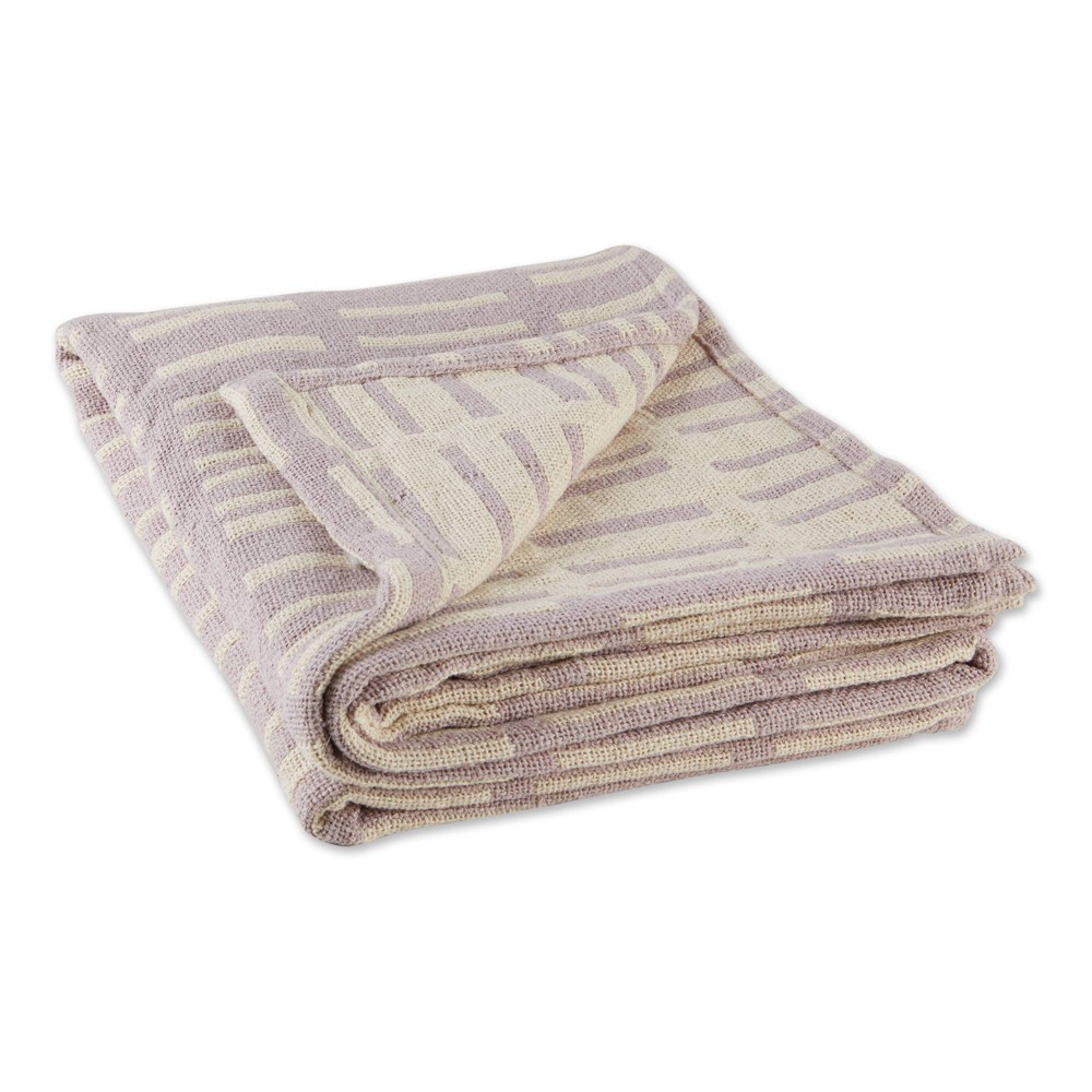 Photos - Duvet 50"x60" Jacquard Urban Throw Blanket Lilac - Design Imports: Cotton, Hypoa