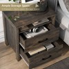 Farmhouse Nightstand with 2 Drawers, Rustic Wooden Nightstand with Bedside Table, Side End Table with Open Shelf - 2 of 4