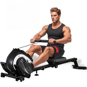Naysaye Magnetic Rowing Machine with Adjustable 8-Speed Booster&Anti-slip Handle, Rowing Machine for Home Gym, Black, 25"*15"*60.6" - 1 of 4