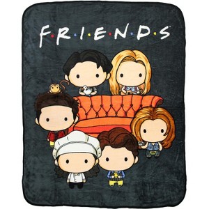 Friends TV Show Chibi Characters Micro Raschel Throw Blanket 46"x60" - 1 of 3