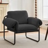 Hyleory Moore Metal Lambswool Upholstered Accent Chair for Bedroom Reception Area Reading Room Living Room(set of 2) - 3 of 4