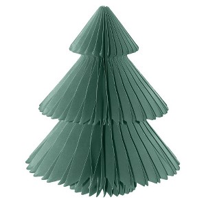 Briarwood Lane Christmas Honeycomb Paper Decor 4.75x0 Teal Tree Honeycomb - Small For Christmas Honeycomb Paper Decor Party Centerpiece Decoration - 1 of 4
