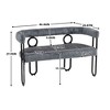 Akoasm Modern Chenille Loveseat With 2 Seater Sofa Couch With Arms Metal Legs-Gray - 3 of 4
