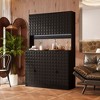 Famapy Modern - Style Black Decorative Storage Cabinet with Geometric Texture: Ideal for Stylish Organization - 2 of 4