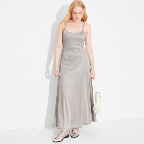 Women's Shine Knit Maxi Tank Dress - Wild Fable™ Silver XS