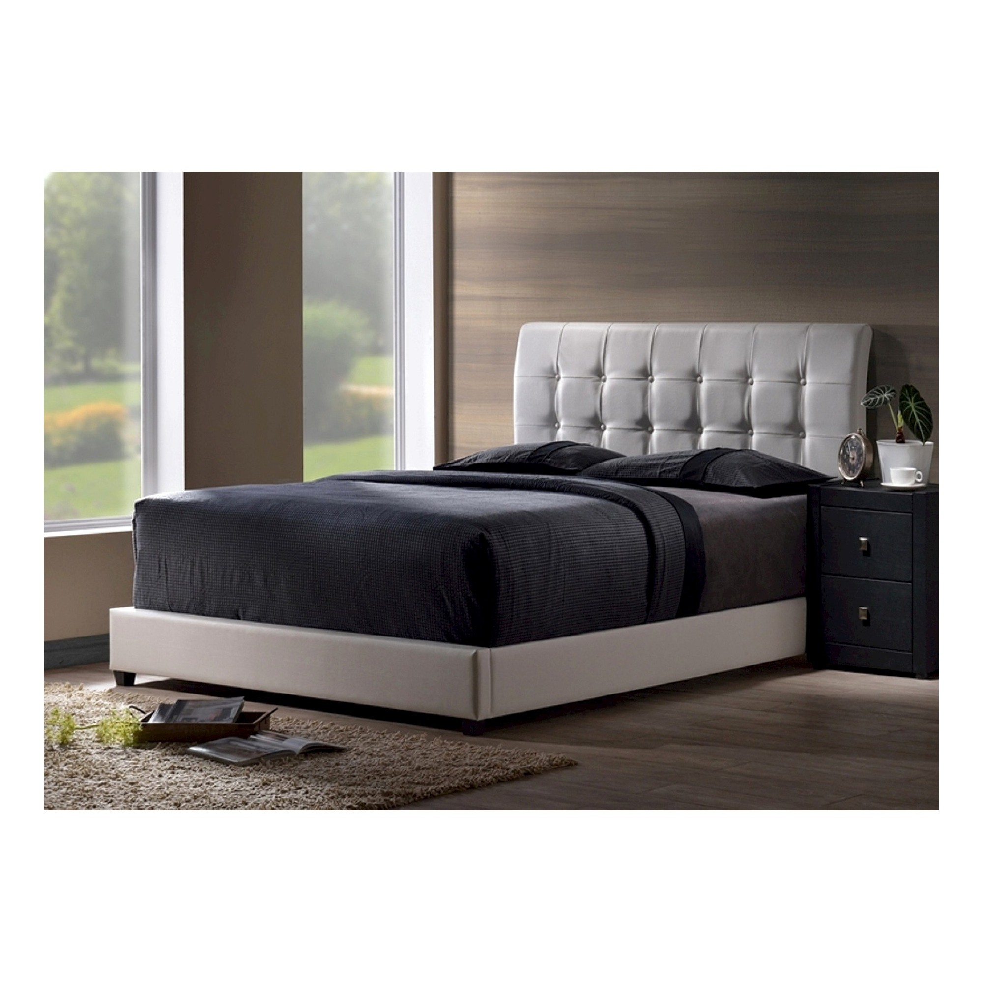 Lusso Bed - White (King), Gray