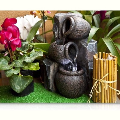 SereneLife Stone Tabletop LED Water Fountain with Pump