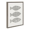 Kate and Laurel Sylvie Three Fish Framed Canvas by Statement Goods, 18x24, Gray - 2 of 4