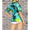 LA LEELA Button Down Shirt for Women Summer Beach Short Sleeve Tropical Vacation Hawaiian T-Shirt Coverup Dress Shirts Tops for Women - 4 of 4