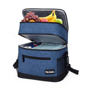 Tirrinia Double-Layer Lunch Bag for Men and Women, Adult Insulated Leak-Proof Reusable Lunch Box, Office, Travel, Work Lunch Cooler Tote